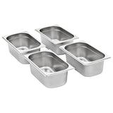 Vidaxl Gastronormbakken 8 PC GN 1 4 100 mm rostfritt stål