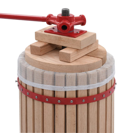 Vidaxl Uebst a Wäin Press mat Stoffbestäck 24 l oak