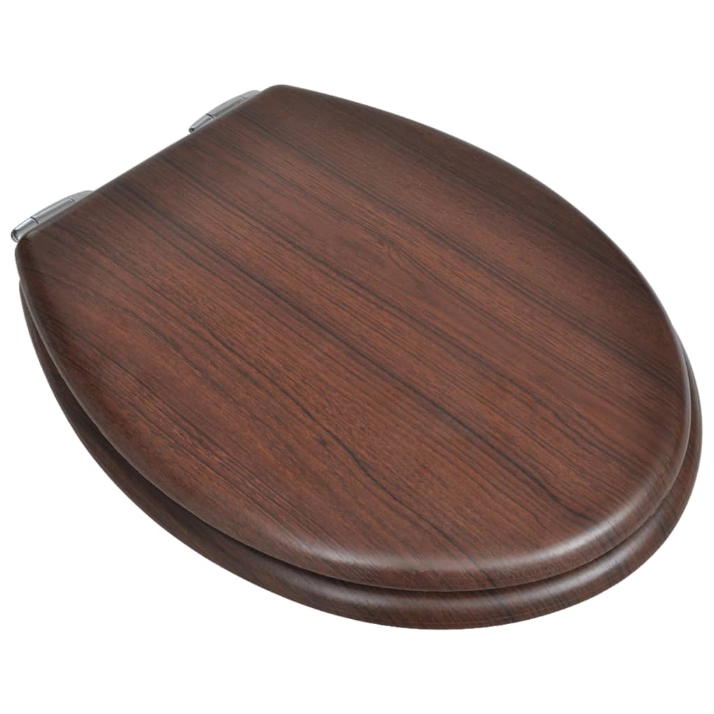 VidaXL toilet seat with soft-close cover 2 st mdf brown