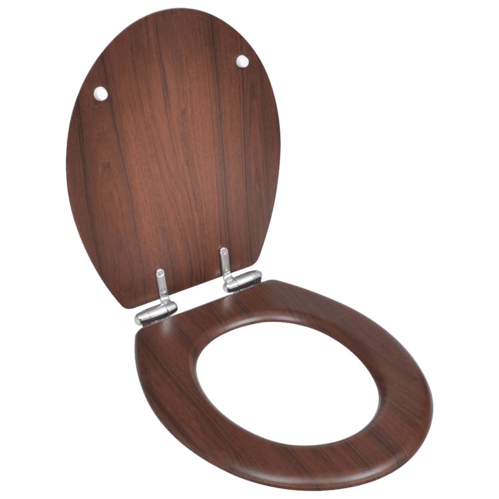 VidaXL toilet seat with soft-close cover 2 st mdf brown