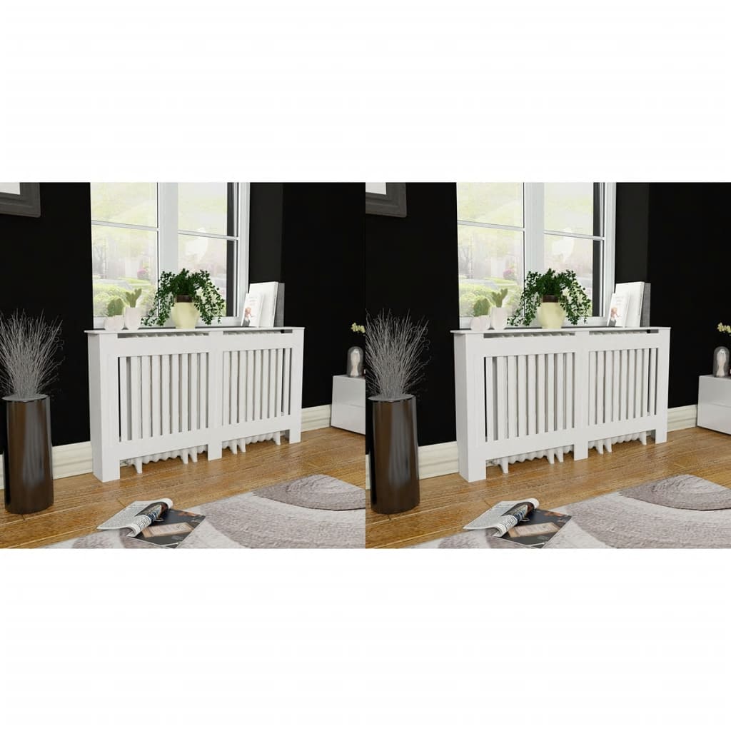 Vidaxl Radiatorom Construction 2 St 152 cm MDF bianco