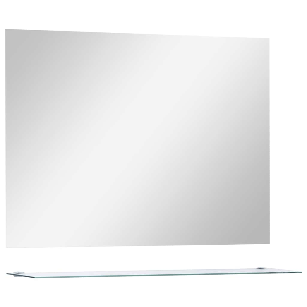 Vidaxl Wall Mirror med hylde 80x60 cm hærdet glas