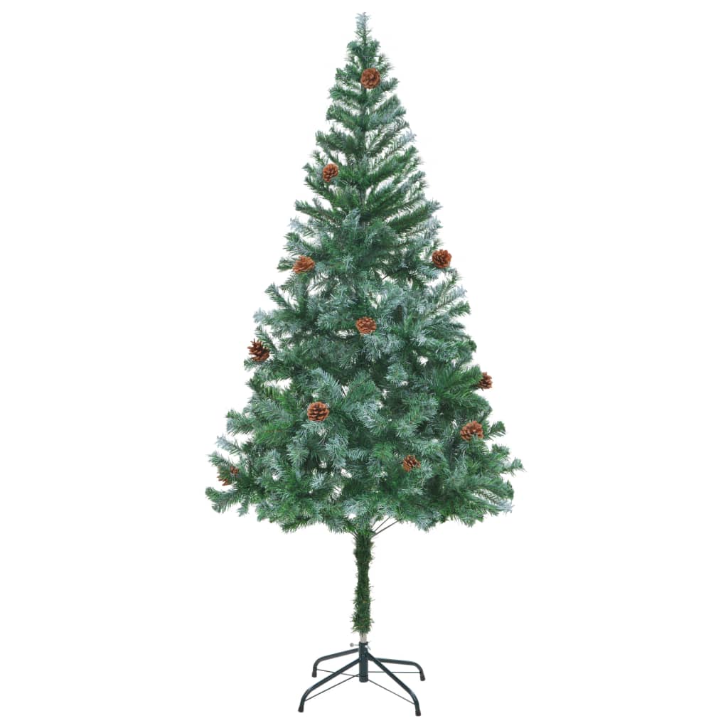 Vidaxl kunstkerstboom avec des cornes de pin 180 cm