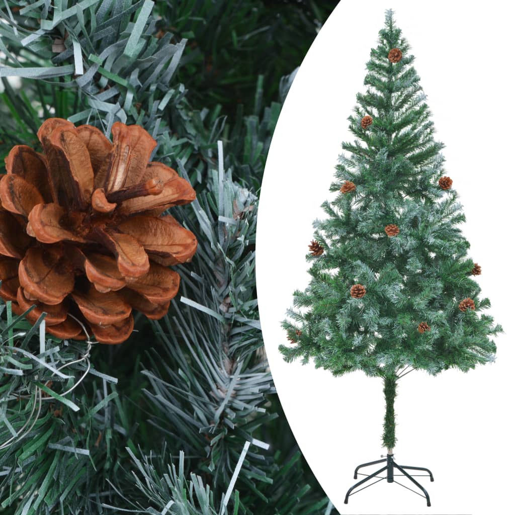 Vidaxl kunstkerstboom avec des cornes de pin 180 cm