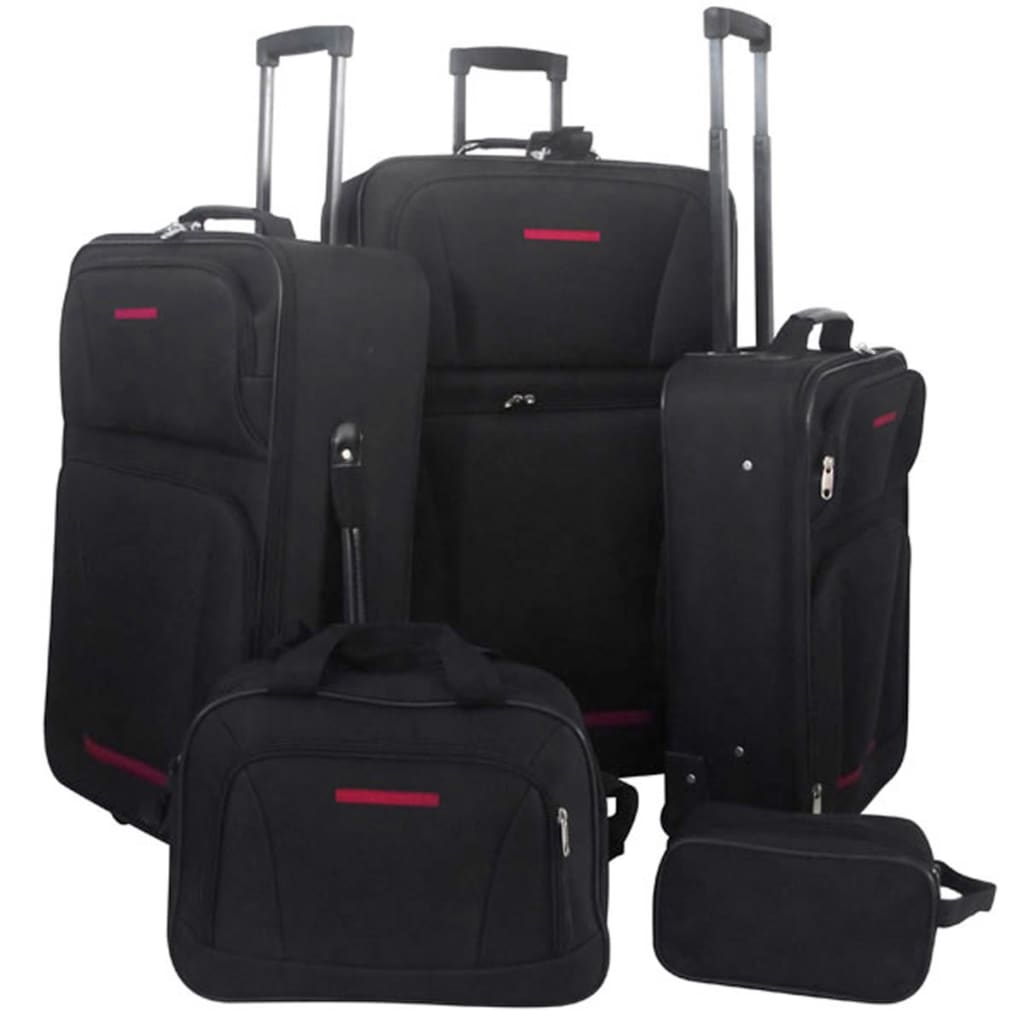 Vidaxl Travel Buggage Set Black 5 pièces