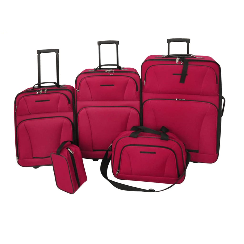 Vidaxl Travel Buggage Set Red 5 pièces