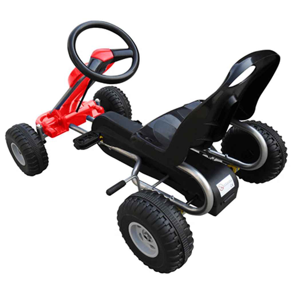 Vidaxl go -kart z pedałami czerwony