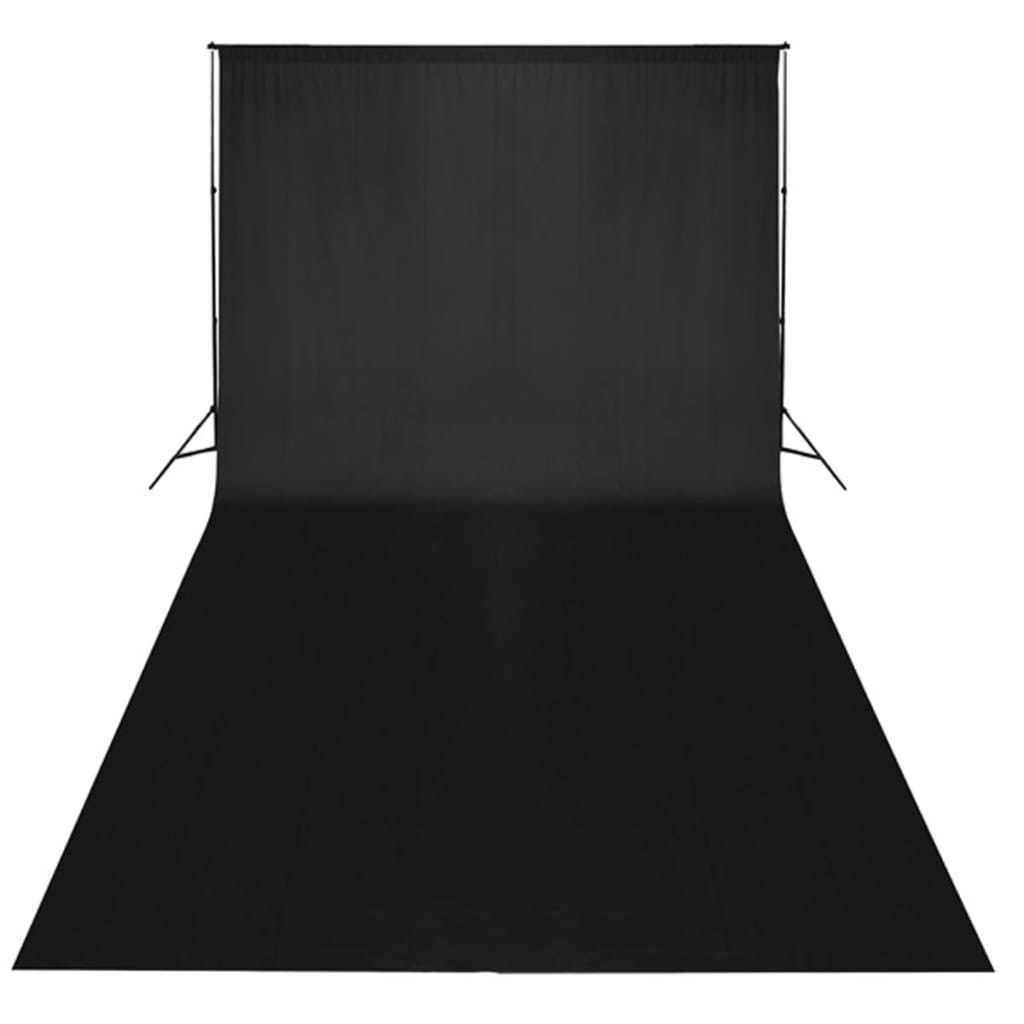 Vidaxl StudioSet s černým pozadím a lampy 600x300 cm