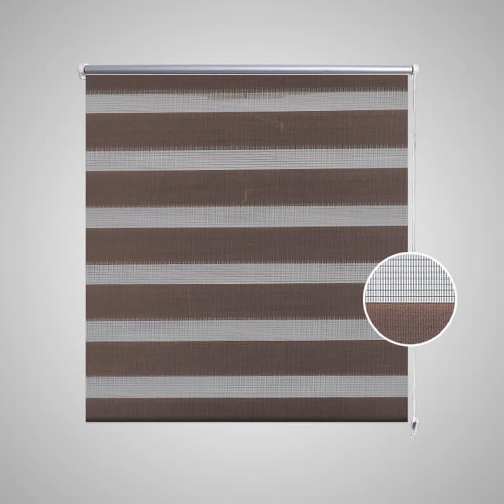 Vidaxl Duo Roller Blind 140 x 175 cm Coffee Brown