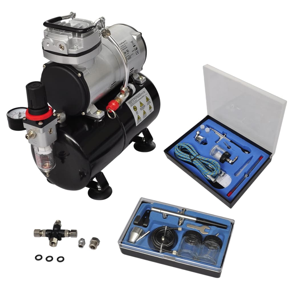 BIDAXL AIRBRUSH COMPRESSOR SET med 2 pistoler