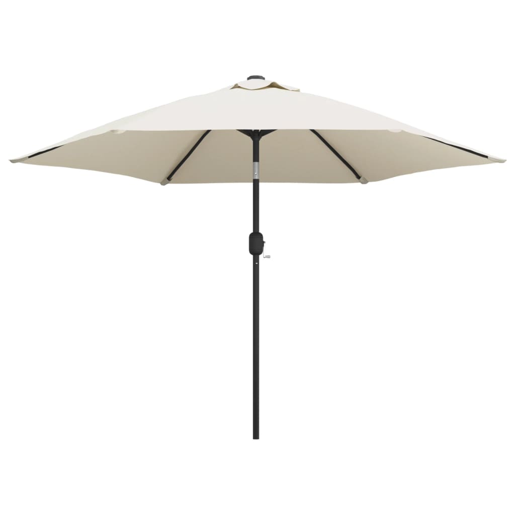 Parasol Vidaxl con poste de acero 3 m de arena blanca