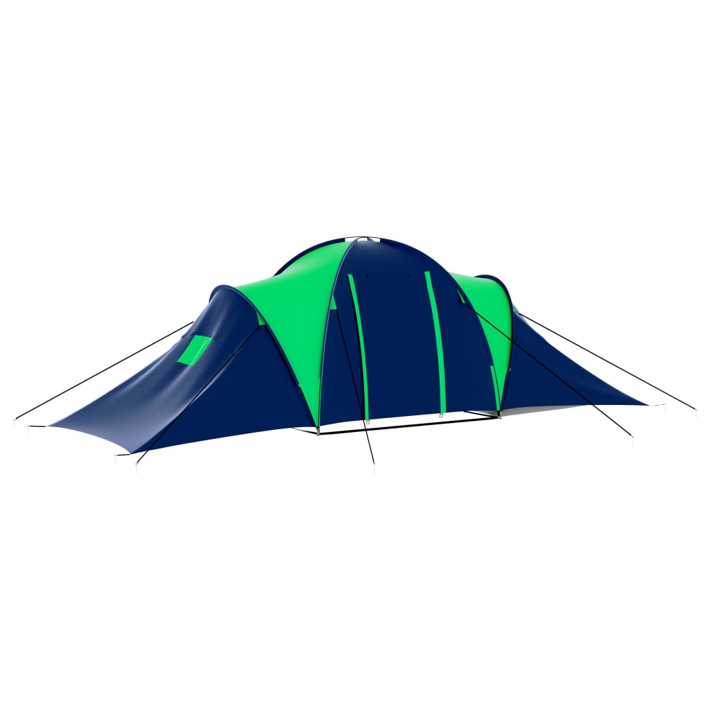 Vidaxl Tent à 9 personnes Polyester bleu et vert