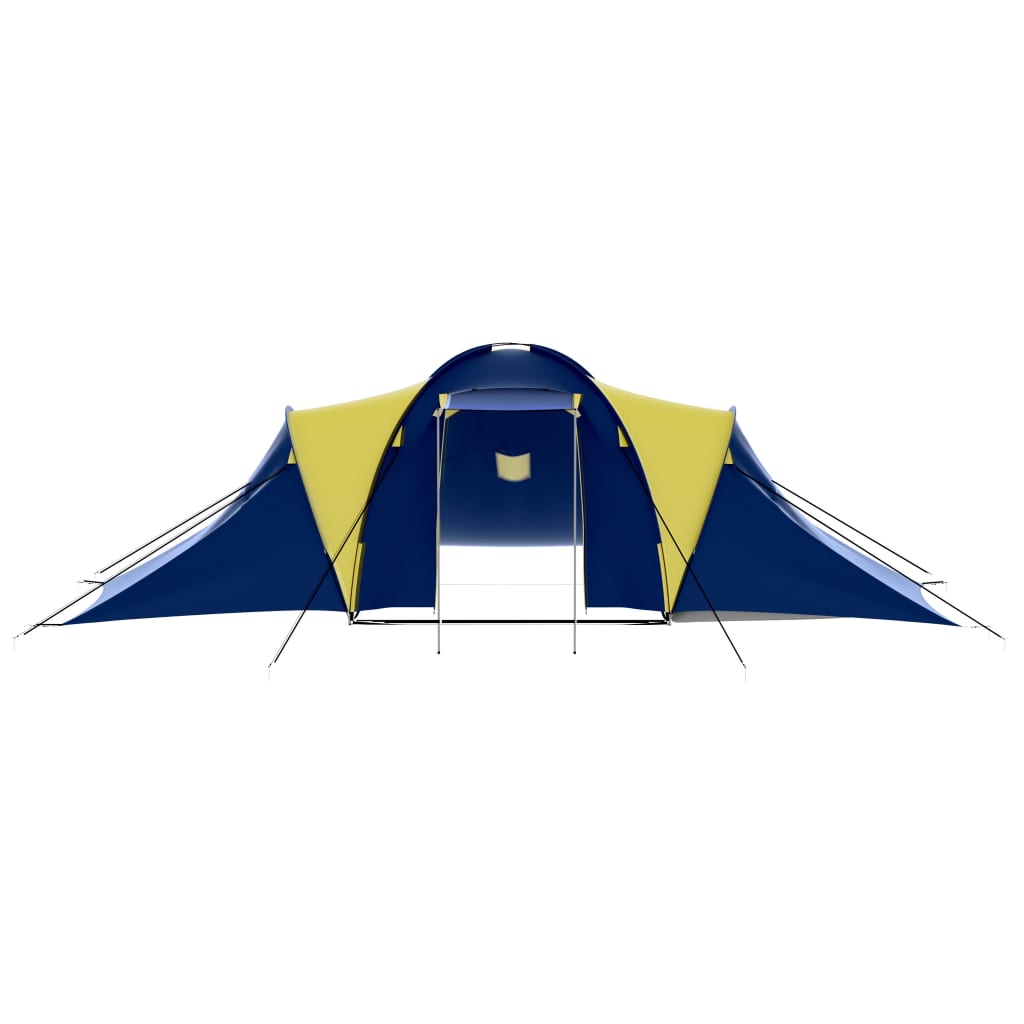 Vidaxl carpa poliéster de 9 personas azul y amarillo