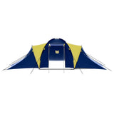 Vidaxl Tent à 9 personnes Polyester bleu et jaune