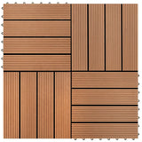 Vidaxl wpc tile 30x30cm 11 Stéck 1m2 Brown