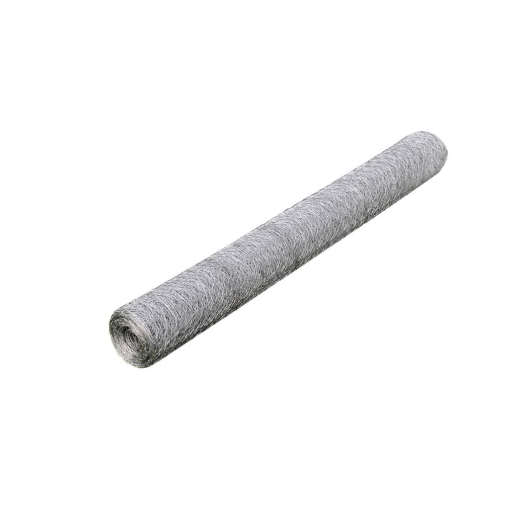 Alambre de pollo Vidaxl 25x0.75 M de acero galvanizado de color plateado