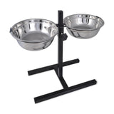 Vidaxl Alivable Double Dog Cats Box Feed (2 x 4,1 L de cuisson en acier inoxydable)