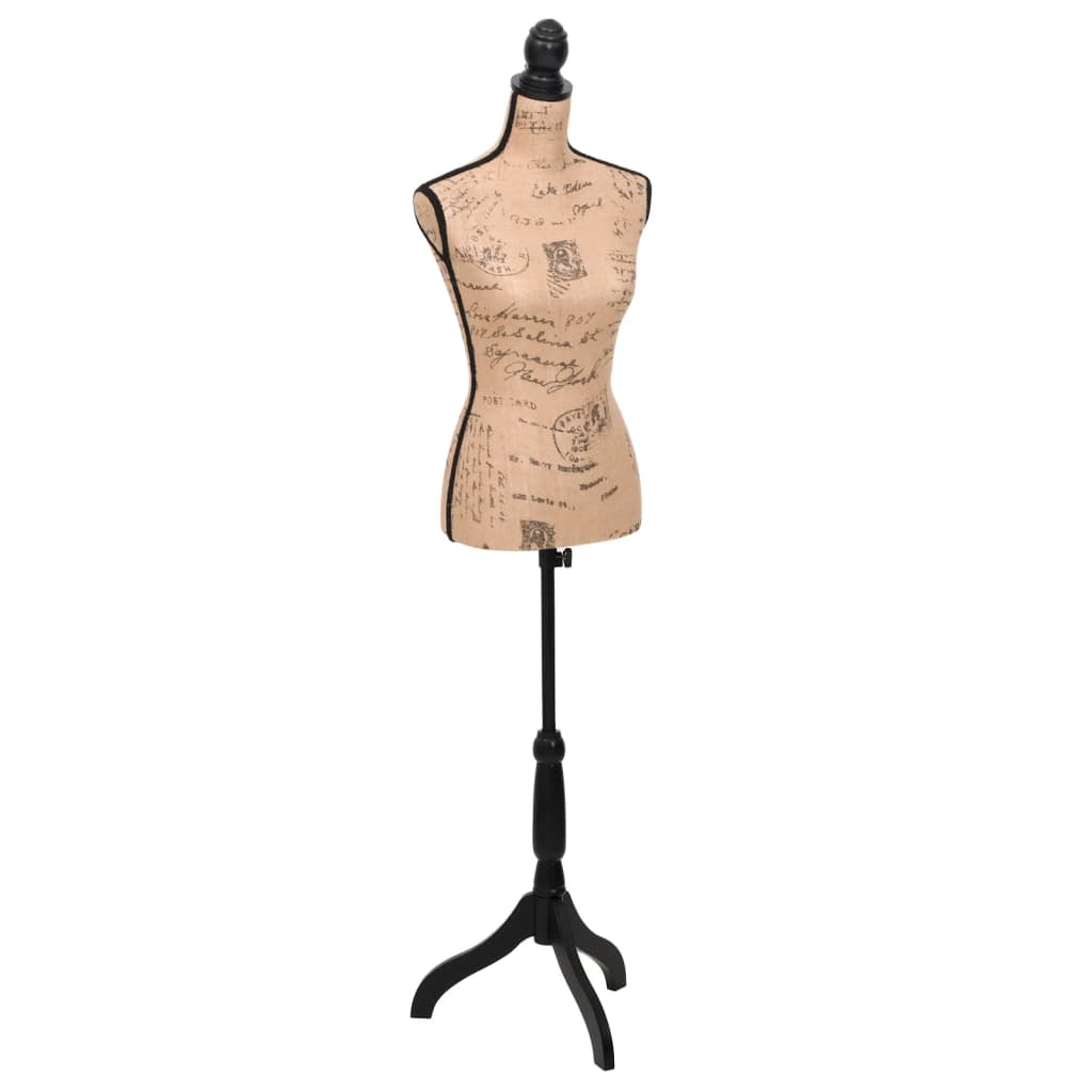 Vidaxl Estalage Doll Torso Woman Jute Brown -Black