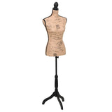 Vidaxl Estalage Doll Torso Woman Jute Brown -Black