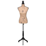 Vidaxl Estalage Doll Torso Woman Jute Brown -Black