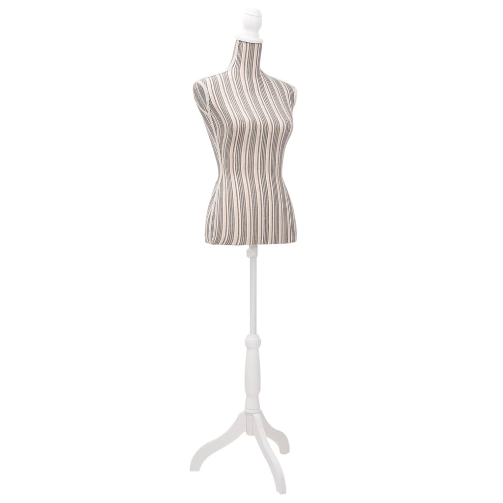 Vidaxl Estalage Doll Torso Woman Cotton linned med striber