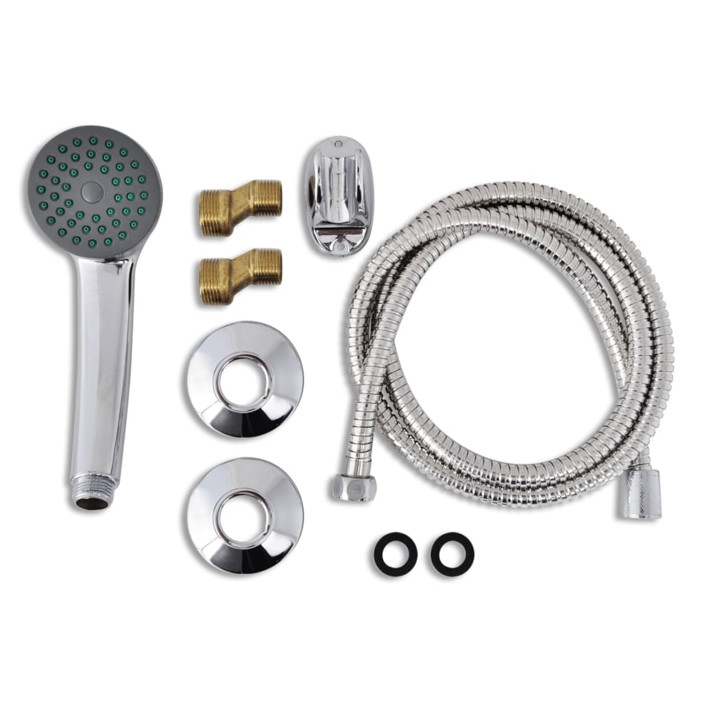 Vidaxl shower faucet set two -buttocks chrome