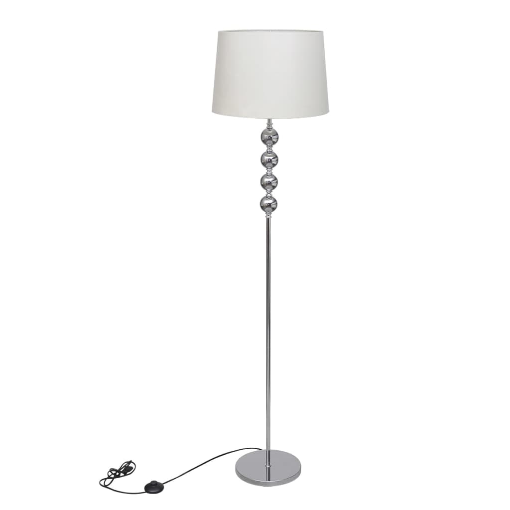 Lampada da pavimento Vidaxl con standard elevato e 4 palline bianche