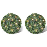 Vidaxl Round Art Buxus 35 cm con iluminación LED solar (2 piezas)