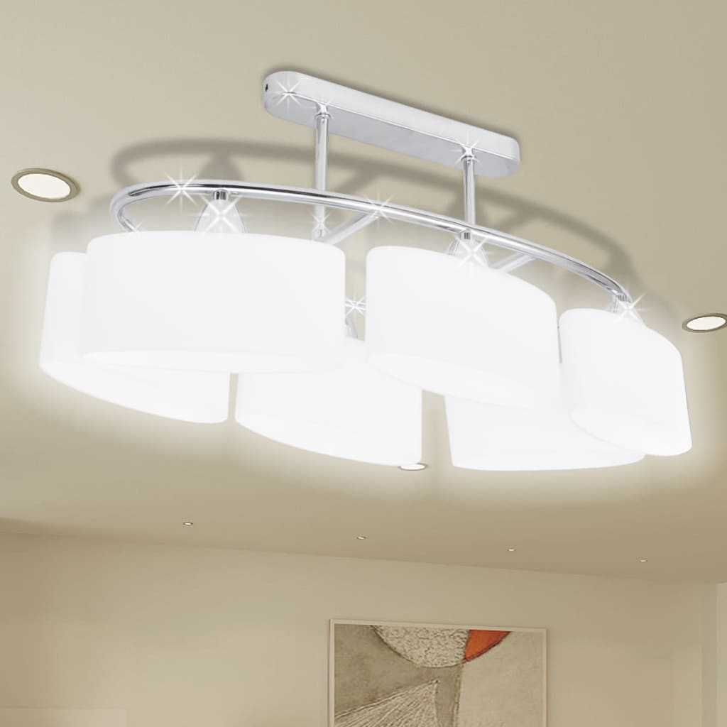 Vidaxl taklampe med ellipse glasshetter 6xe14