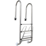 Escalera de piscina Vidaxl con 3 deportes de 120 cm de acero inoxidable 304