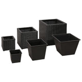 Plantadores Vidaxl criados en 3 st Poly Rattan Black