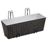 Planta de balcón Vidaxl bakken 2 st 50 cm rattan negro