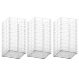 Vidaxl 3 partes Schans Basket Conjunto de alambre galvanizado de 25x25x50 cm