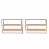 Vidaxl shoe racks with 3 shelves 2 pcs solid pinewood