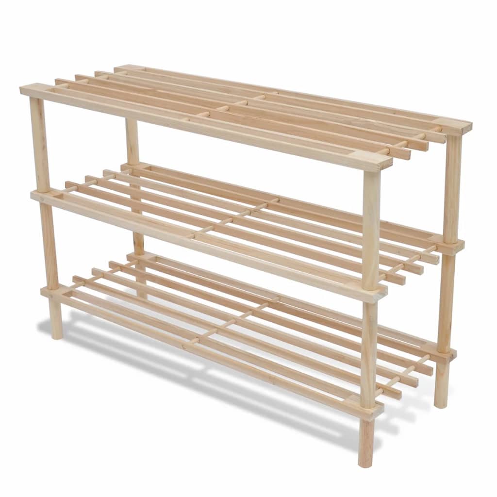 Vidaxl shoe racks with 3 shelves 2 pcs solid pinewood