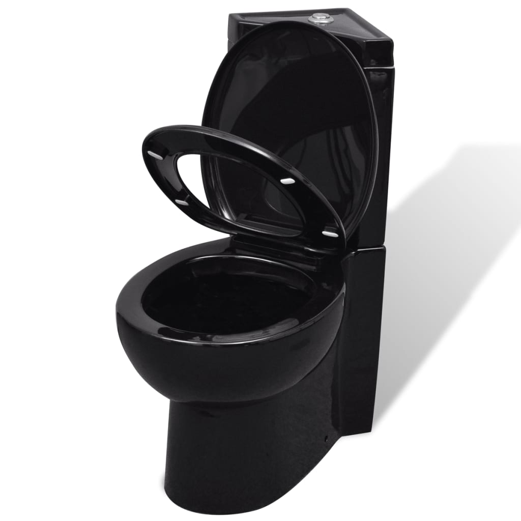 VIDAXL WC MODELLO CERAMICO NERO