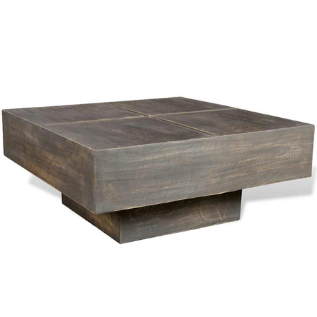 Vidaxl salontafel vierkant massief mangohout donkerbruin