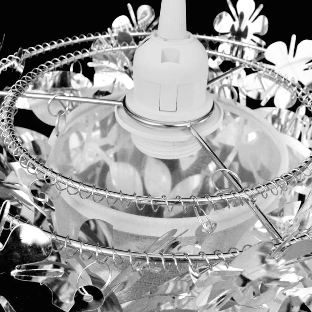 Chandelier Vidaxl avec paillettes sous forme de feuilles 21,5x30 cm argent