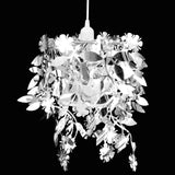 Chandelier Vidaxl avec paillettes sous forme de feuilles 21,5x30 cm argent