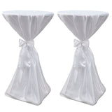 Vidaxl standing table cover with bow 70cm white (2 pieces)