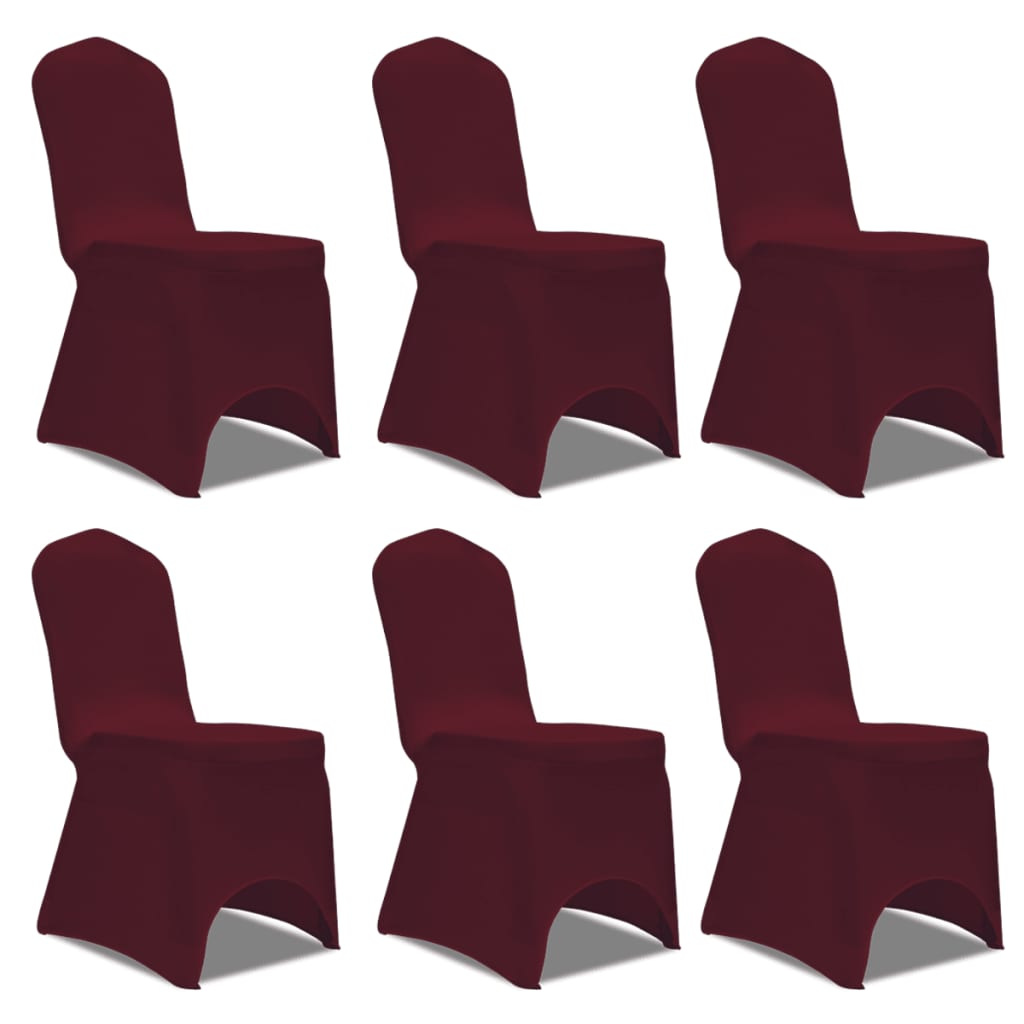 Kryt židle Vidaxl Stretch Bordeaux Red (6 kusů)