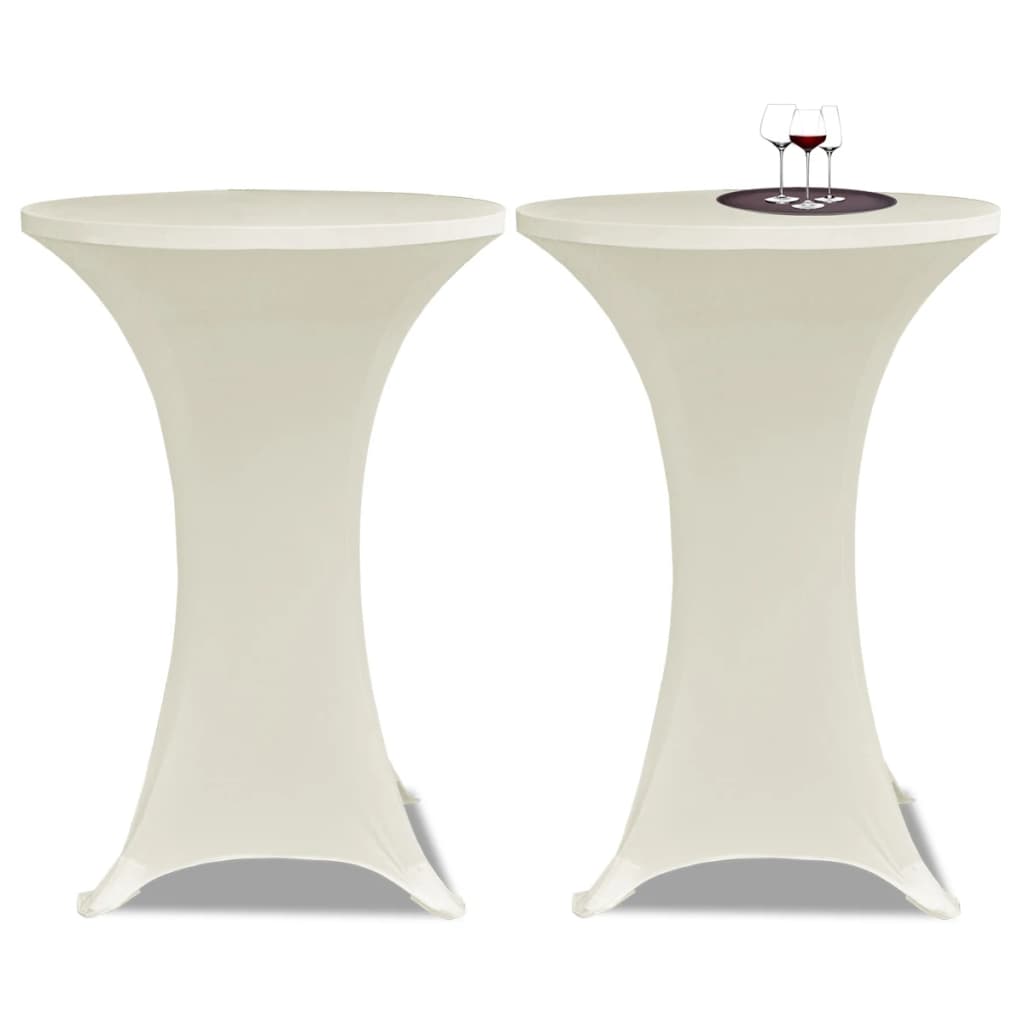 Vidaxl Stand Table Cover Stretch Ø70cm Cream (2 stykker)