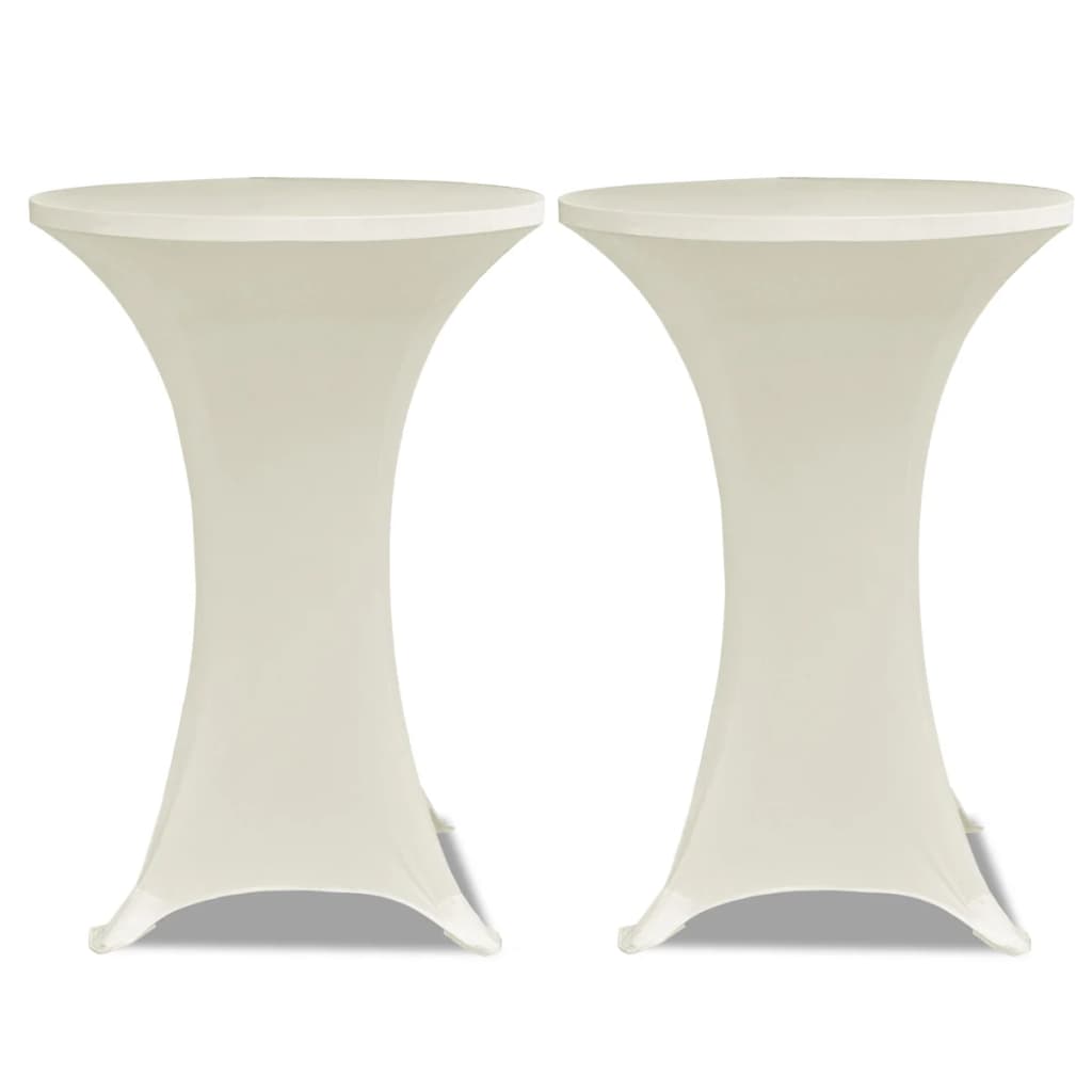 Vidaxl Stand Table Copertura Elastica Ø80 cm Crema (2 pezzi)