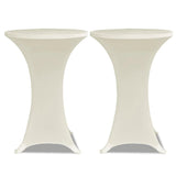 Vidaxl Stand Table Copertura Elastica Ø80 cm Crema (2 pezzi)