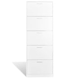 Madera de gabinete de zapatos Vidaxl con 5 compartimentos de almacenamiento blanco