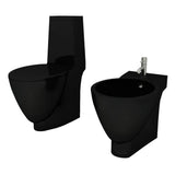 Vidaxl toilets Bidet set Ceramic Black