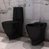 Vidaxl toilets Bidet set Ceramic Black