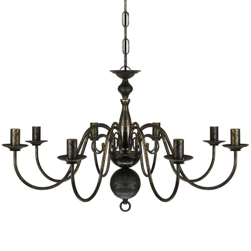 Vidaxl Chandelier Black Metal 8 x E14 Lampes