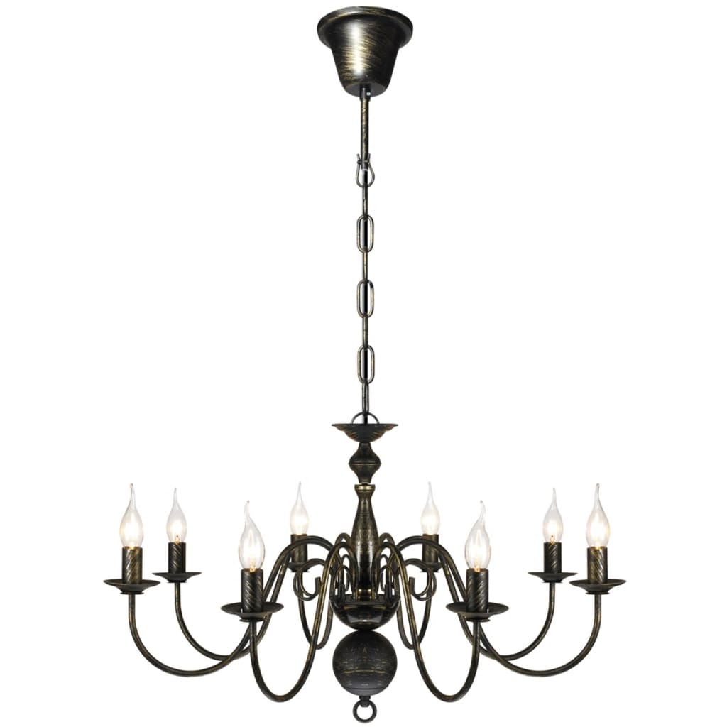 Vidaxl Chandelier Black Metal 8 x E14 Lampes