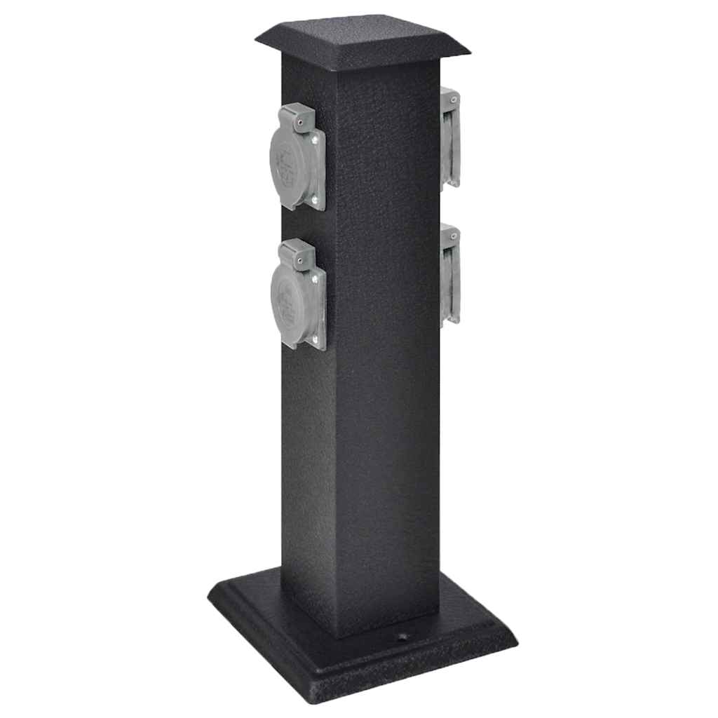 Vidaxl buitenstopContact en columna (negro)